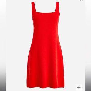 J. Crew square neck mini sweater dress, size small, red, like new condition.